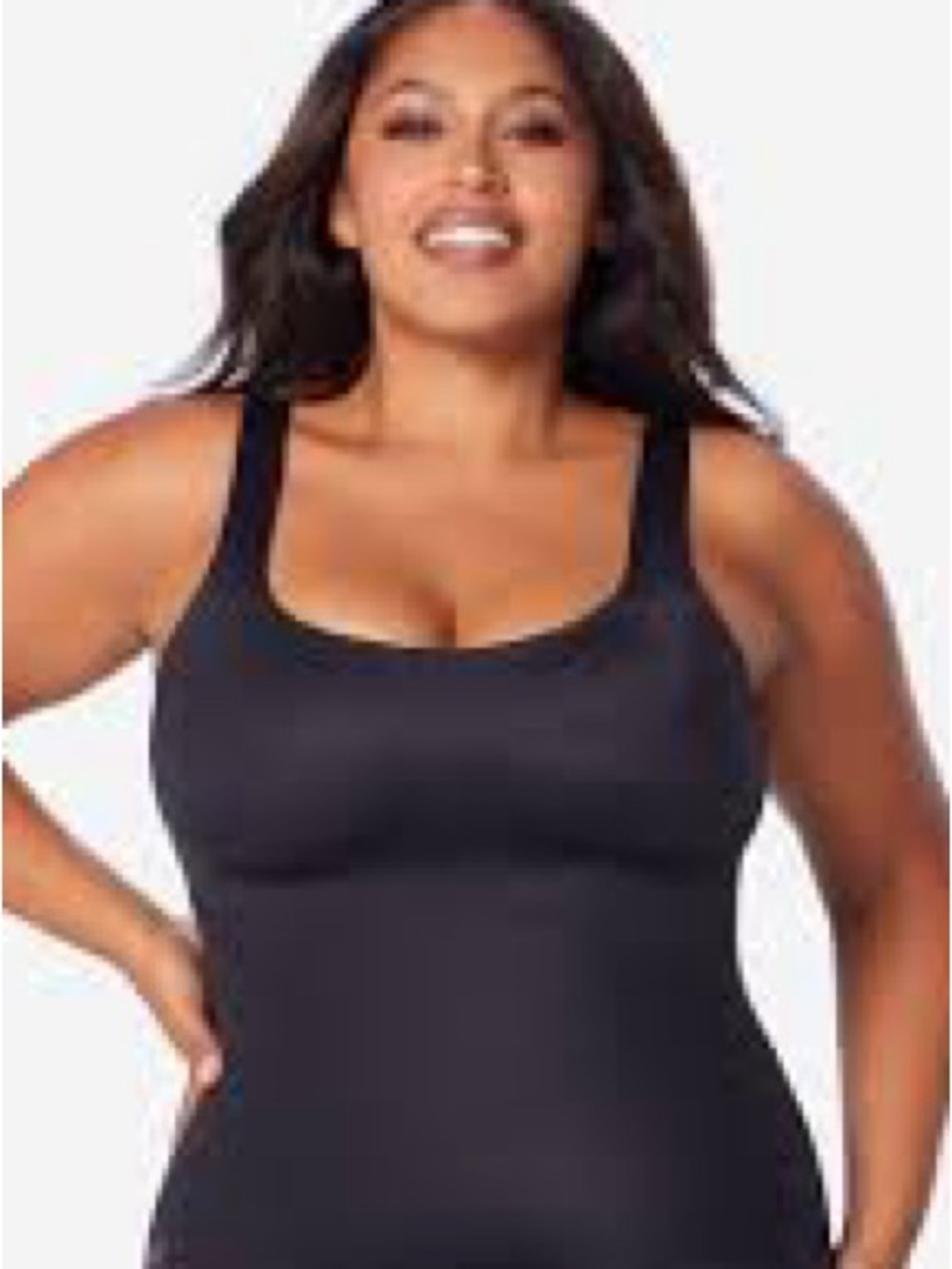 NEW! Ruby Ribbon Black Shaping Cami Tank NWT Built-In Support Shelf Bra Size 46